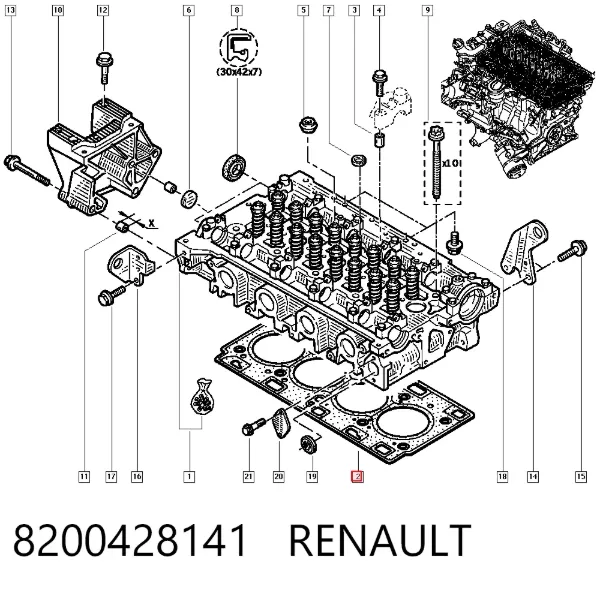 Прокладка ГБЦ 8200428141 Renault (RVI)