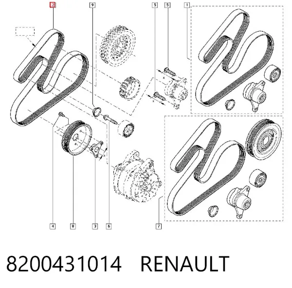 Ремень генератора 8200431014 Renault (RVI)