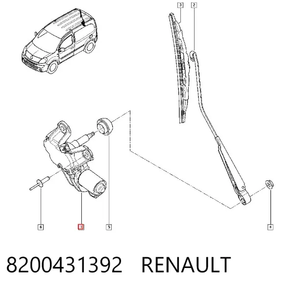 Моторчик заднего дворника 8200431392 Renault (RVI)