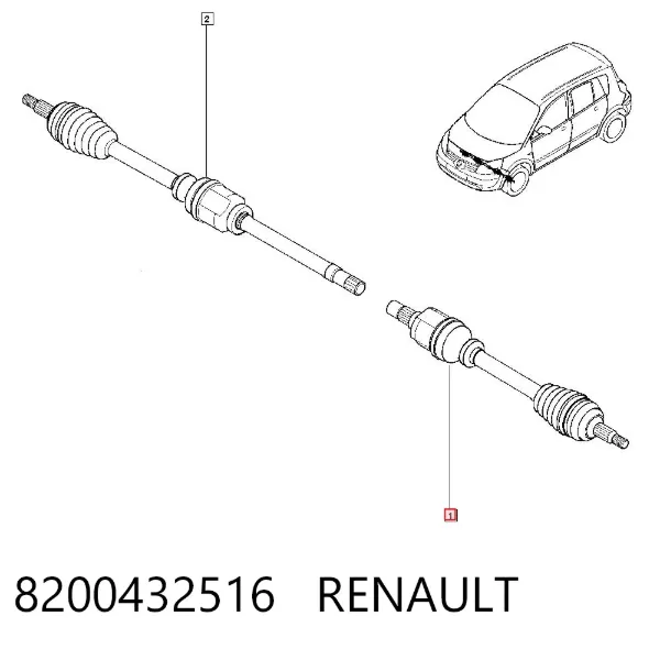 Левая полуось 8200432516 Renault (RVI)