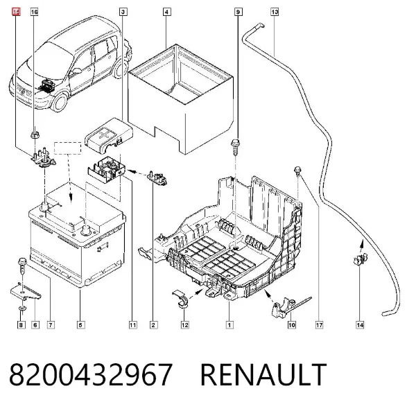 Клема аккумулятора 8200432967 Renault (RVI)