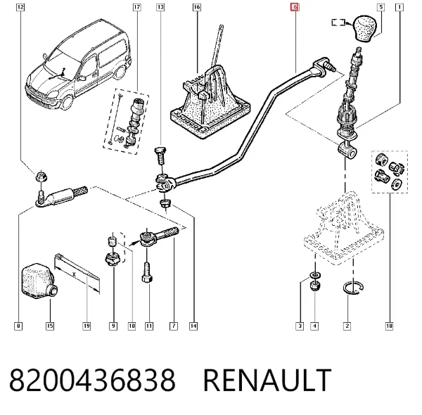 Тяга кулисы АКПП/КПП 8200436838 Renault (RVI)