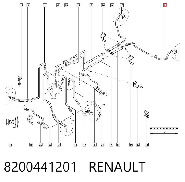 Трубка тормозная задняя левая 8200441201 Renault (RVI)