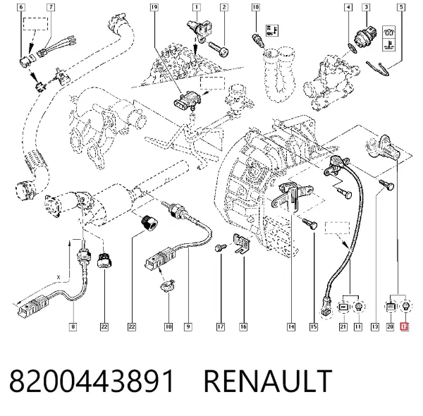 Датчик коленвала 8200443891 Renault (RVI)