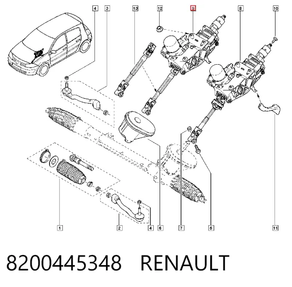 Рулевая колонка 8200445348 Renault (RVI)