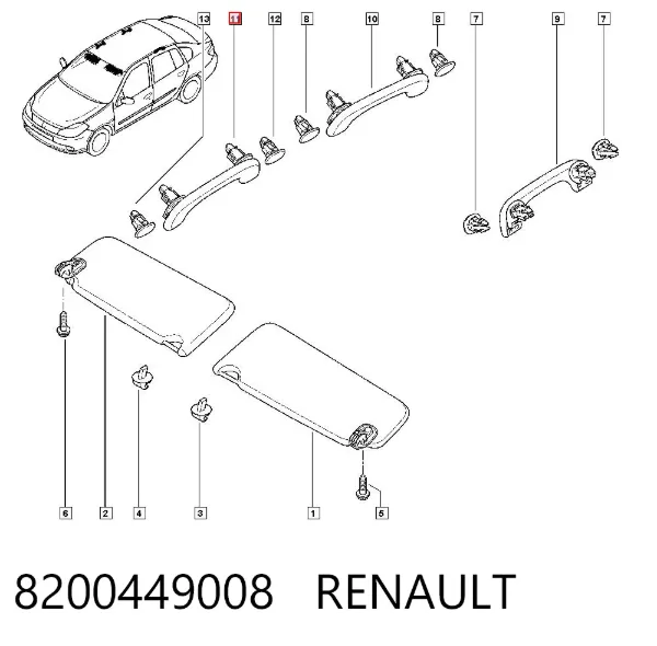 Ручка крыши салона 8200449008 Renault (RVI)