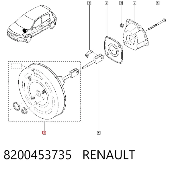 Усилитель тормозов 8200453735 Renault (RVI)