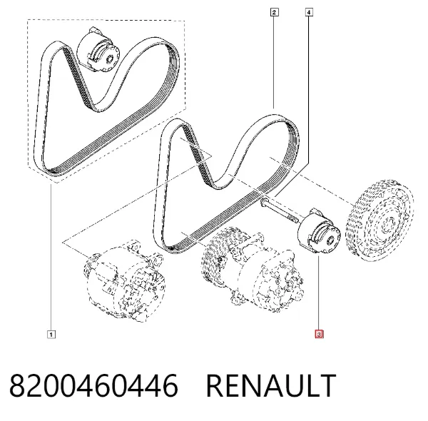 Натяжитель приводного ремня 8200460446 Renault (RVI)