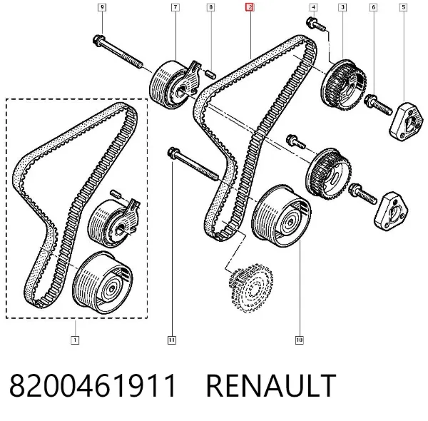 Ремень ГРМ 8200461911 Renault (RVI)
