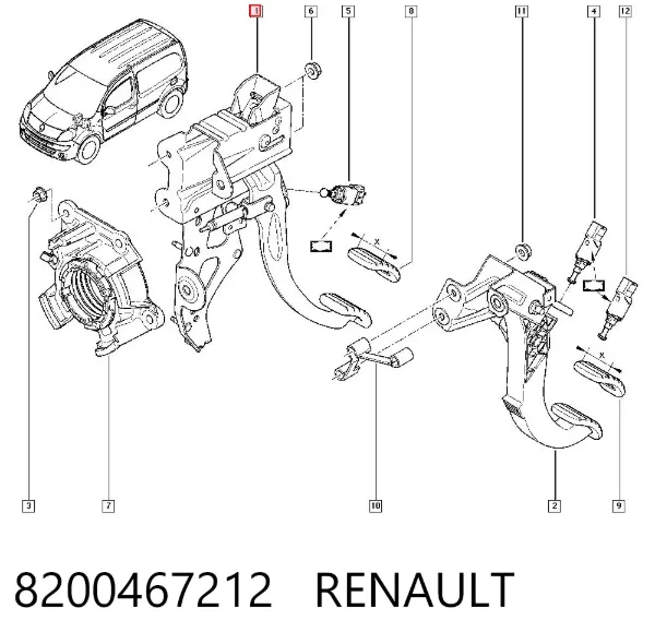 Педаль тормоза 8200467212 Renault (RVI)
