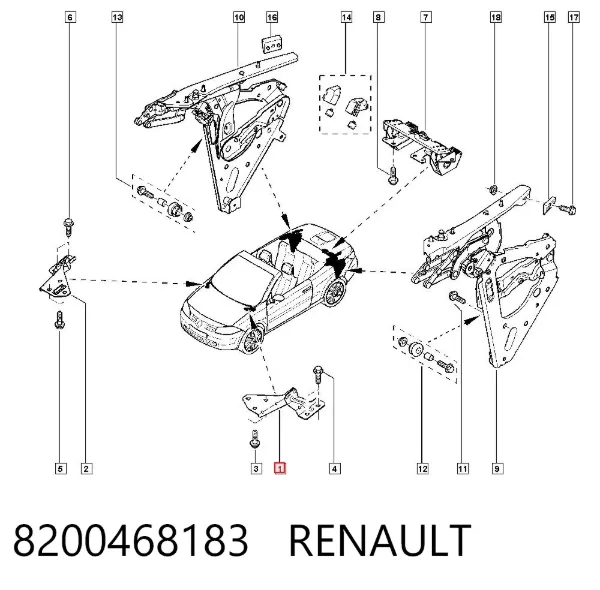 Петля капота левая 8200468183 Renault (RVI)