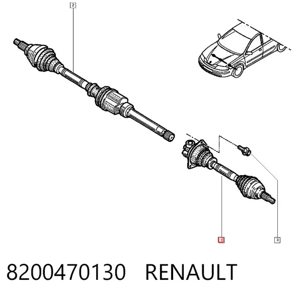 Левая полуось 8200470130 Renault (RVI)