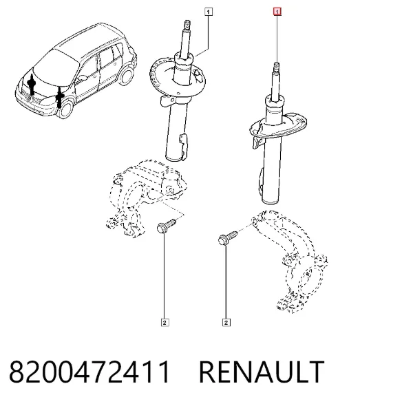 Амортизатор передний 8200472411 Renault (RVI)