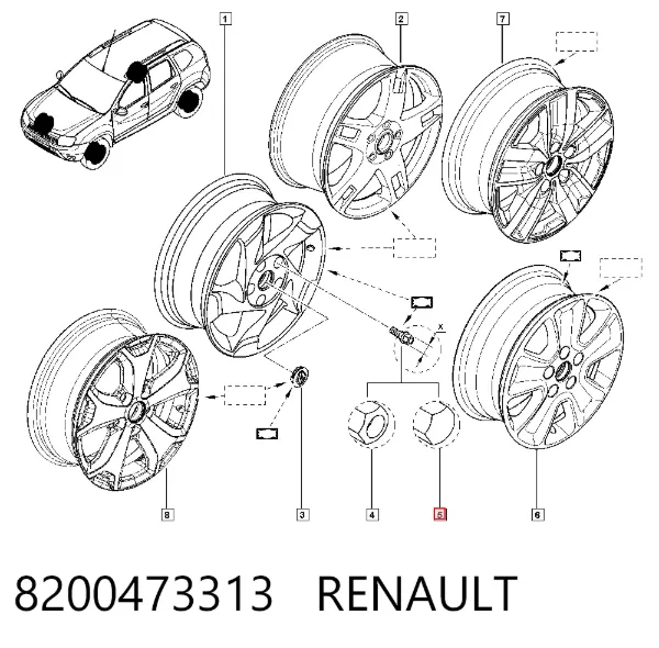 Колесный болт 8200473313 Renault (RVI)