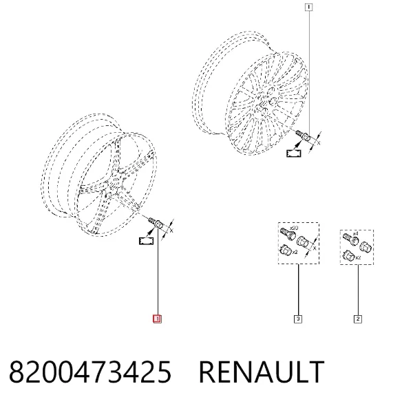 Колесный болт 8200473425 Renault (RVI)