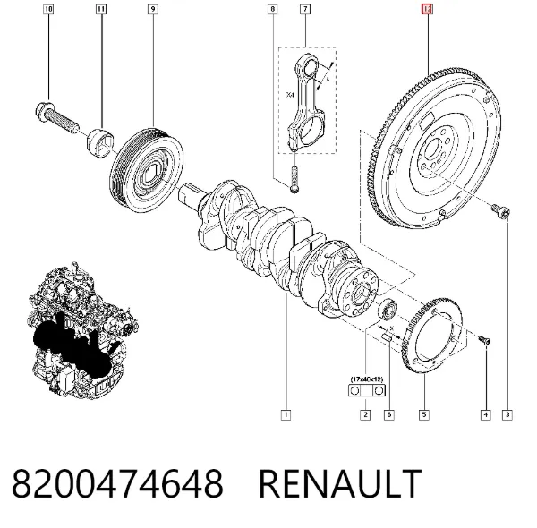 Маховик 8200474648 Renault (RVI)