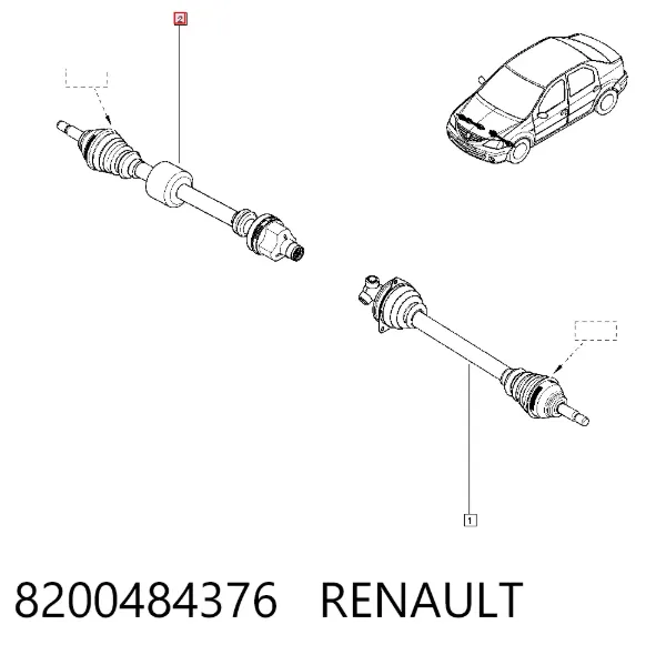Правая полуось 8200484376 Renault (RVI)