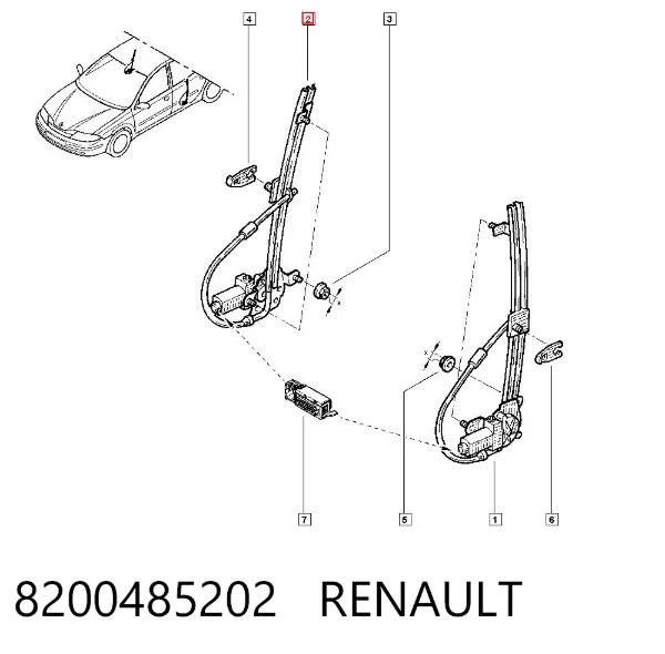 Стеклоподъемник передней левой двери 8200485202 Renault (RVI)