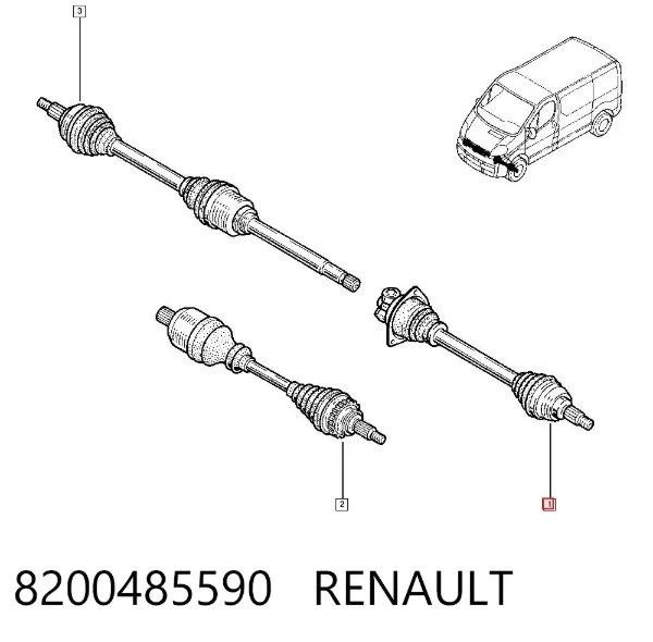 Левая полуось 8200485590 Renault (RVI)