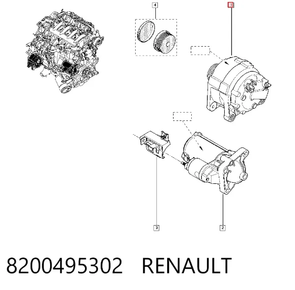 Генератор 8200495302 Renault (RVI)