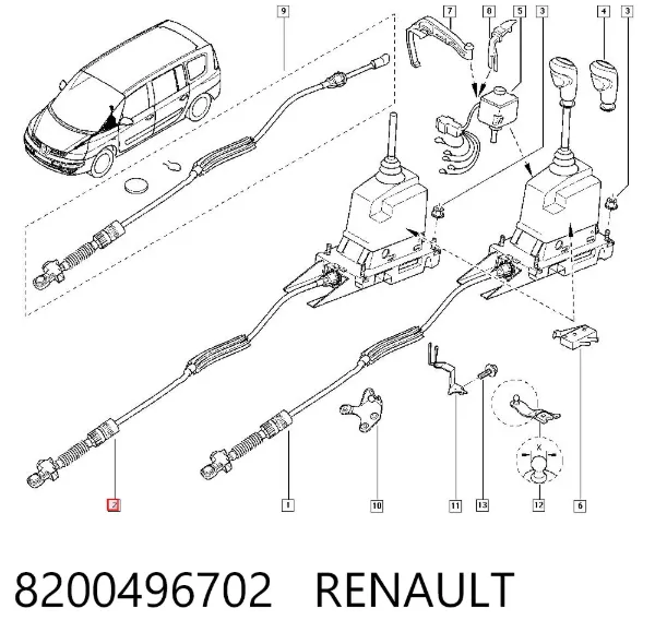 Механизм выбора (переключения) передач 8200496702 Renault (RVI)