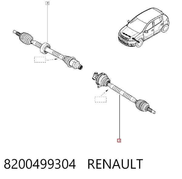 Левая полуось 8200499304 Renault (RVI)