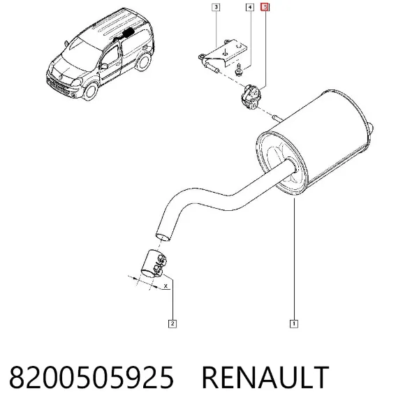 Подушка глушителя 8200505925 Renault (RVI)