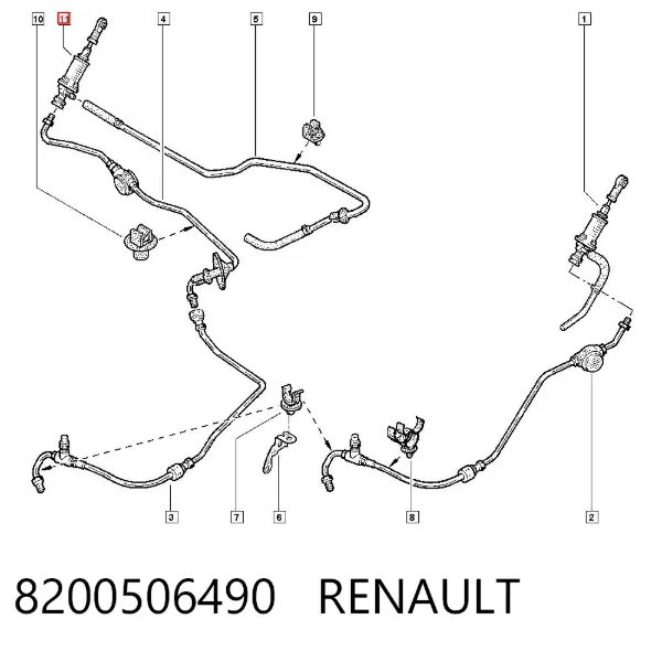 Главный цилиндр сцепления 8200506490 Renault (RVI)