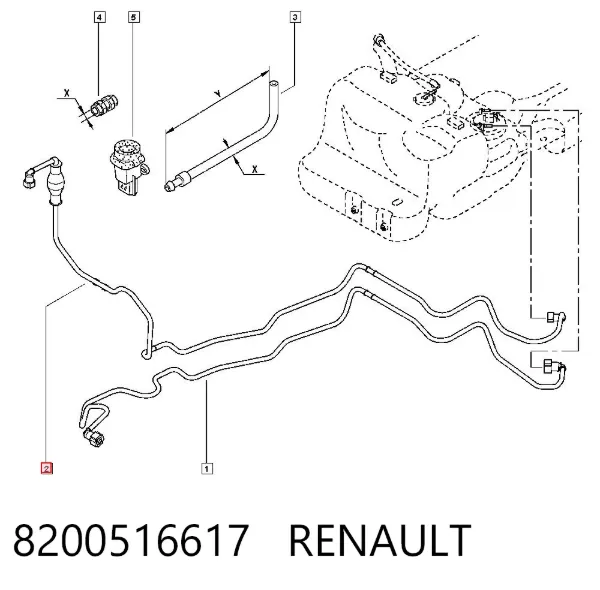 Трубка топливная, от бака к топливному фильтру 8200516617 Renault (RVI)