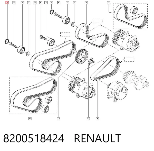 Натяжной ролик 8200518424 Renault (RVI)