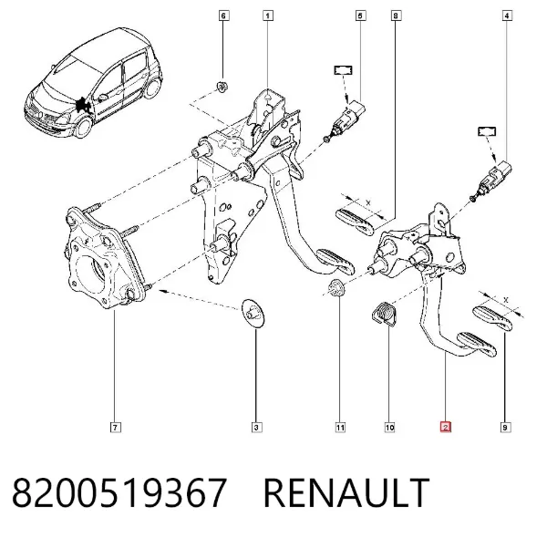 Педаль сцепления 8200519367 Renault (RVI)