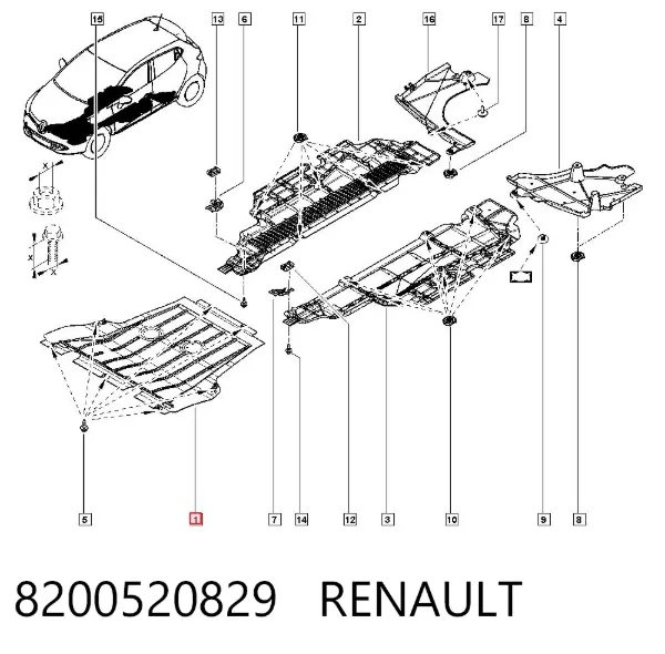 Защита двигателя 8200520829 Renault (RVI)
