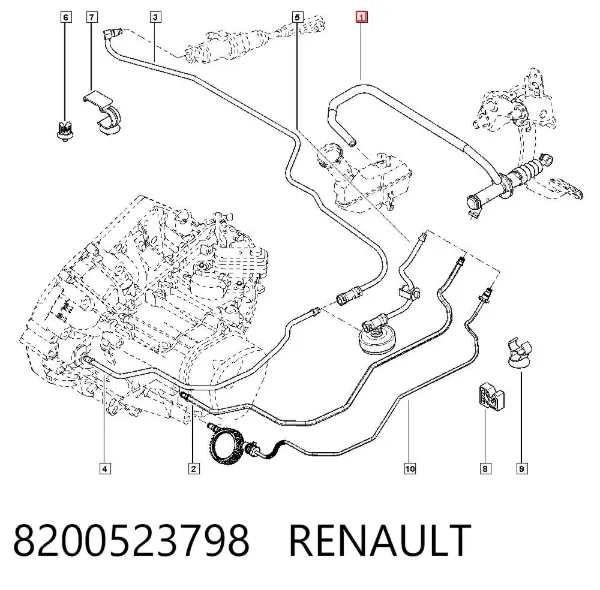 Главный цилиндр сцепления 8200523798 Renault (RVI)
