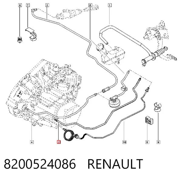 Шланг сцепления 8200524086 Renault (RVI)