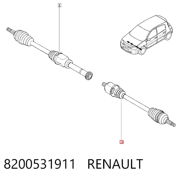 Левая полуось 8200531911 Renault (RVI)