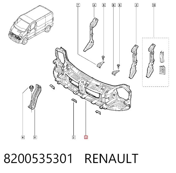 Рамка радиатора 8200535301 Renault (RVI)