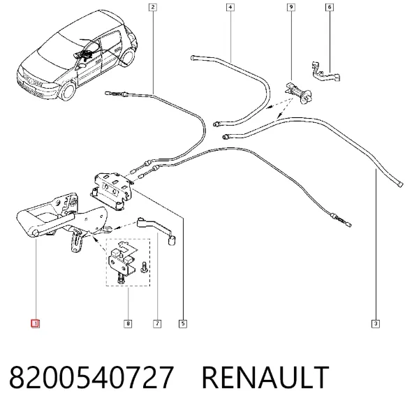 Рычаг ручного тормоза 8200540727 Renault (RVI)