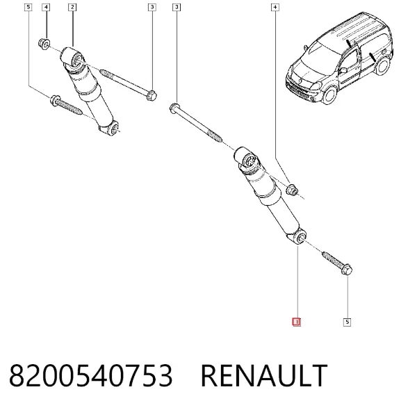Амортизатор задний 8200540753 Renault (RVI)