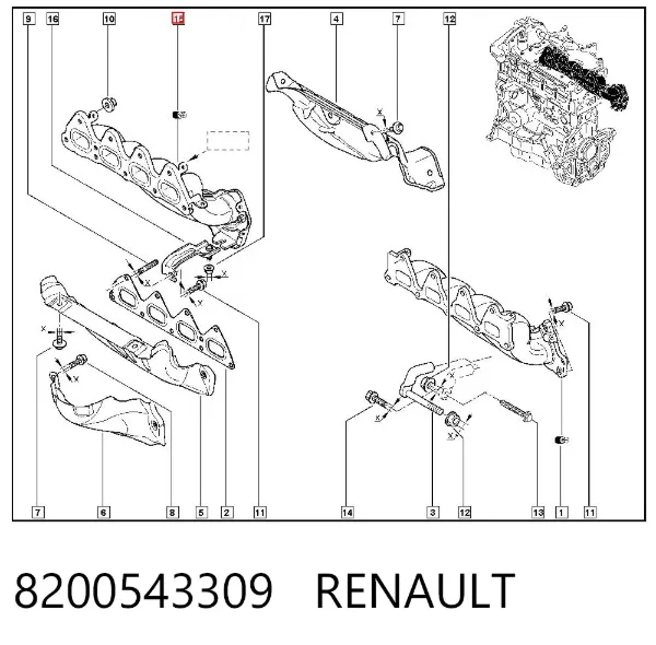 Выпускной коллектор 8200543309 Renault (RVI)