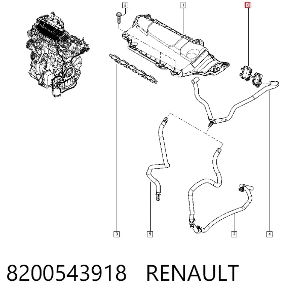 Крепление ТНВД трубки от клапана отсечки топлива 8200543918 Renault (RVI)
