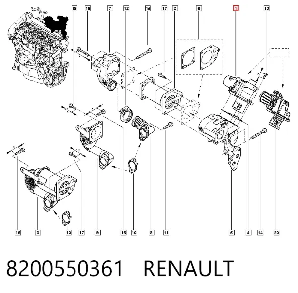 Клапан ЕГР 8200550361 Renault (RVI)