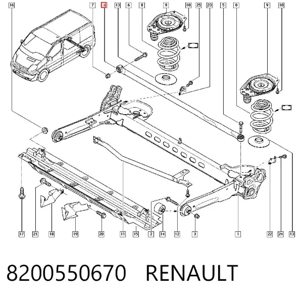 Торсион задний 8200550670 Renault (RVI)