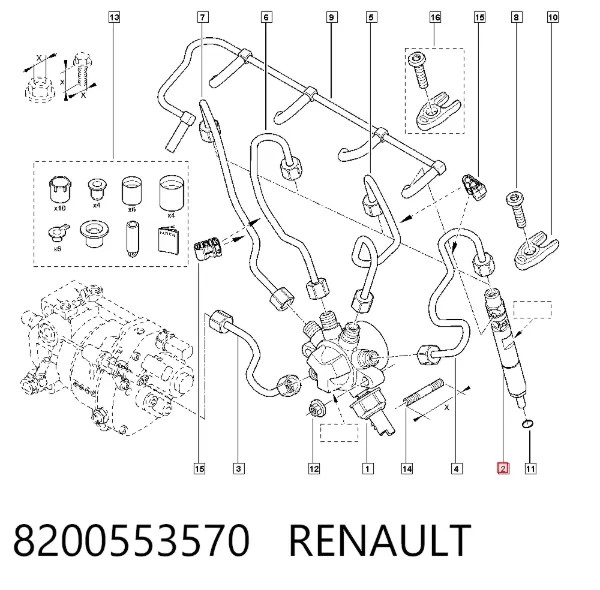 Топливные форсунки 8200553570 Renault (RVI)