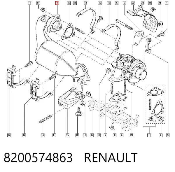 Катализатор 8200574863 Renault (RVI)