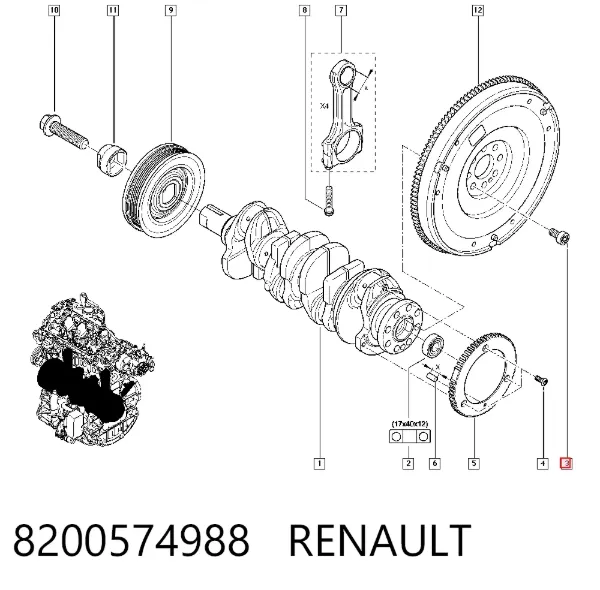 Болт крепления маховика 8200574988 Renault (RVI)
