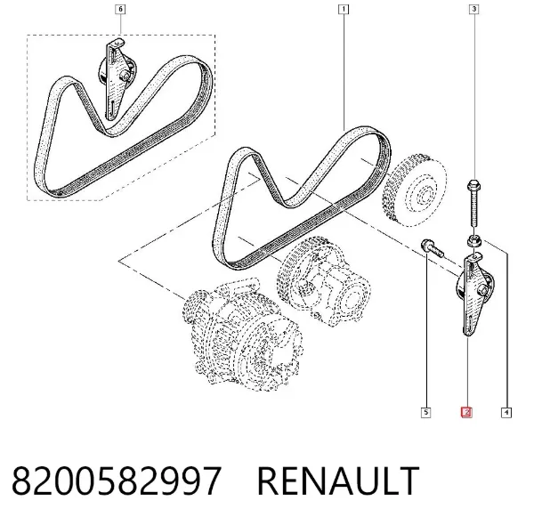 Натяжитель приводного ремня 8200582997 Renault (RVI)
