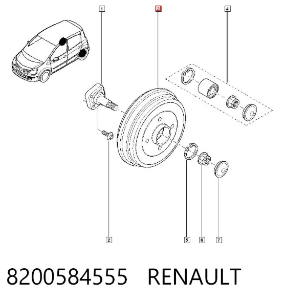 Тормозной барабан 8200584555 Renault (RVI)