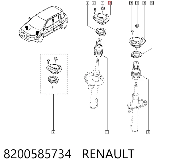 Опорный подшипник амортизатора 8200585734 Renault (RVI)