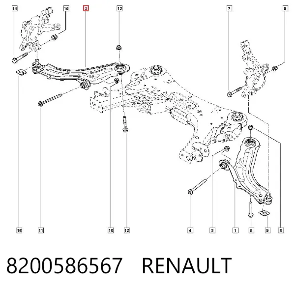 Нижний рычаг 8200586567 Renault (RVI)