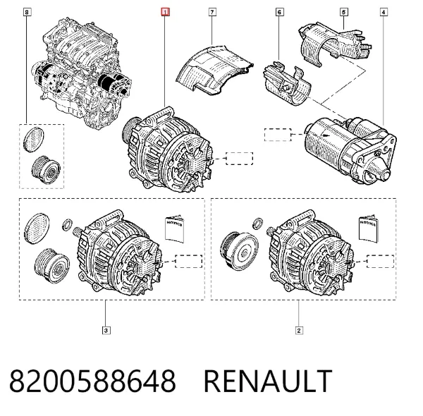 Генератор 8200588648 Renault (RVI)